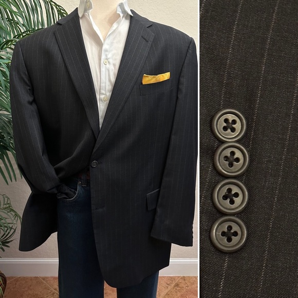 MENS SIZE 52L LONG SPORT COAT BLAZER HART SCHAFFNER MARX SUIT JACKET BIG & TALL